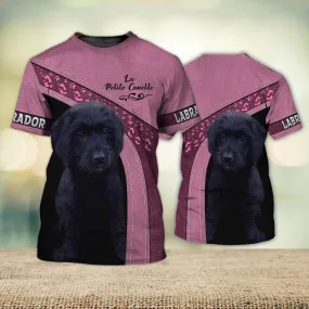 3D Dog T Shirts, Black Labrador Love Never Walk Alone All Over Print T-Shirt, Gift For Pet Loves