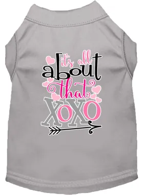 All About That Xoxo Screen Print Dog Shirt Grey Xl