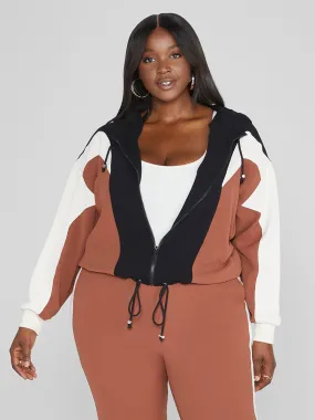 Audrina Colorblock Hooded Jacket