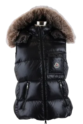 Balabio Hooded Down Vest W/ Fur Trim