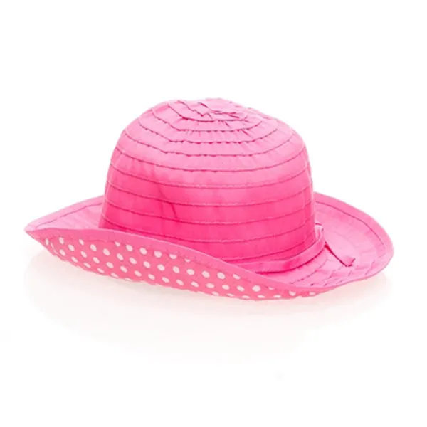 Boardwalk Style - Kids Sun Hat w- Polka Dot Underbrim