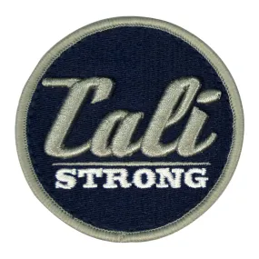 CALI Strong Blue Silver White Round 3D Hook-and-Loop Morale Patch