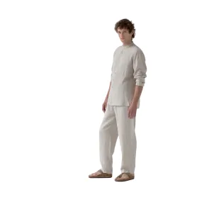 Currant Beige Linen Loungewear Set