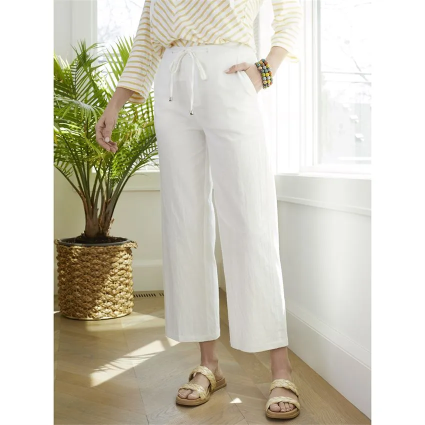 Elation Fully Lined White Gauze Pants