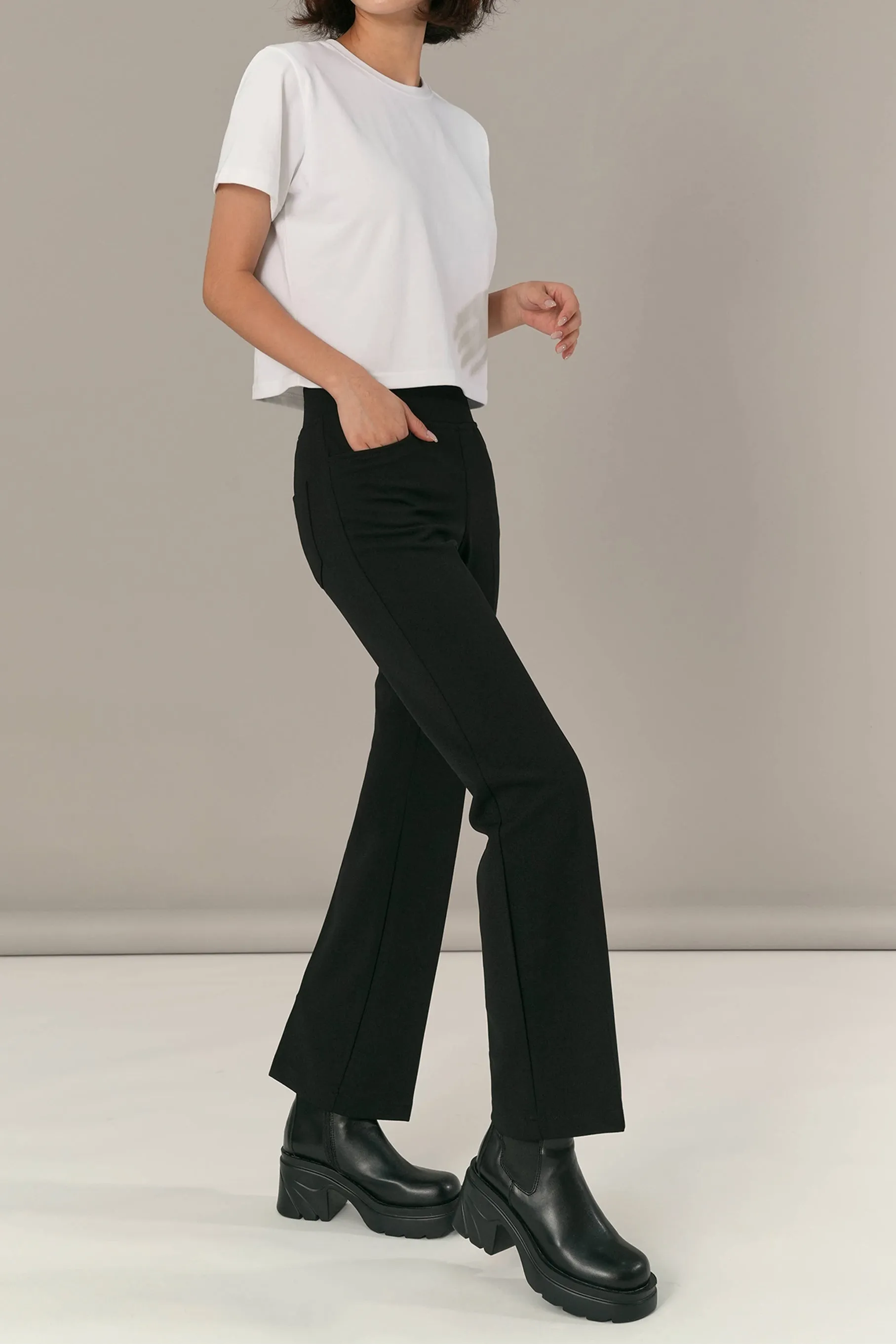 Esme Bootcut Pants, Black