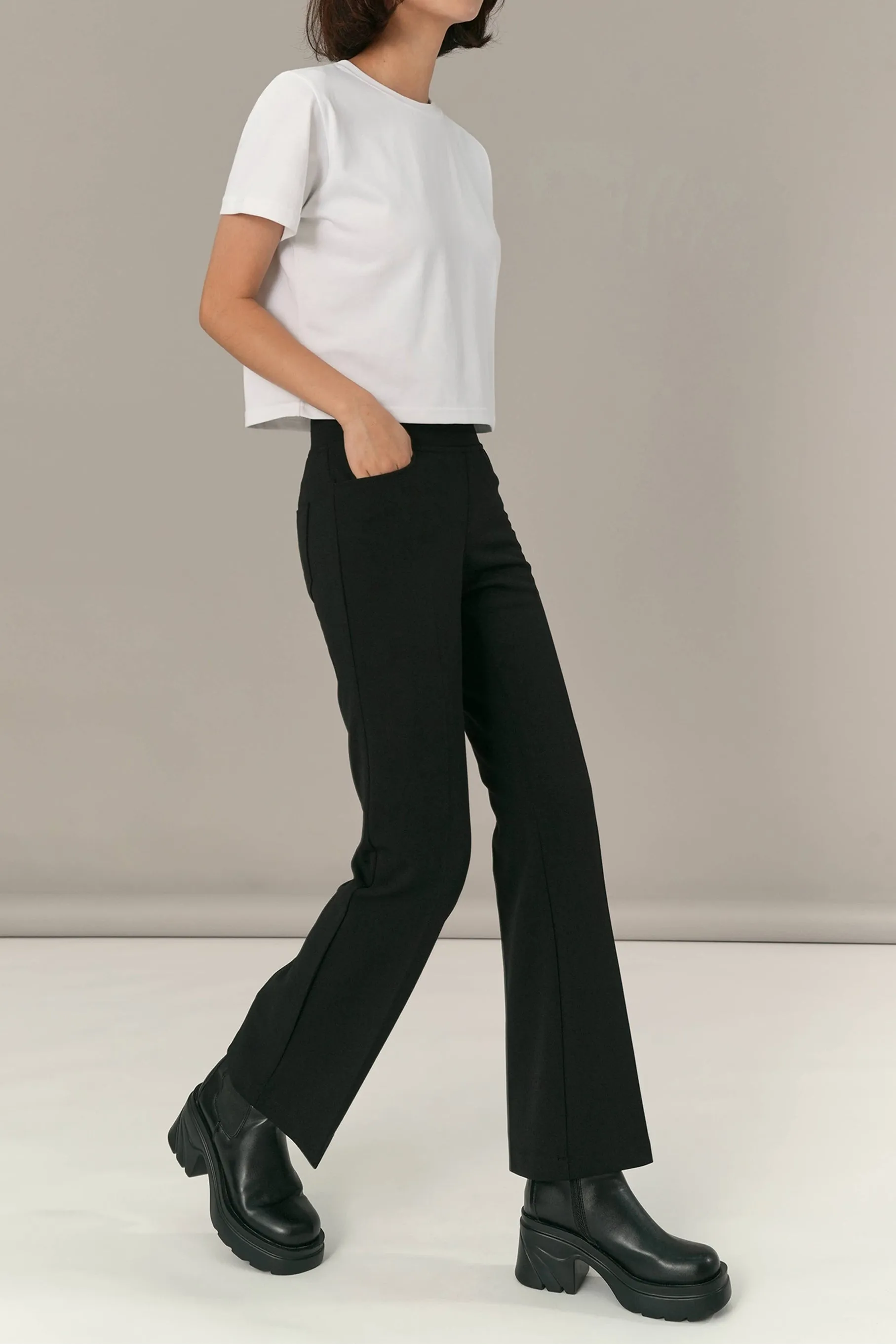 Esme Bootcut Pants, Black