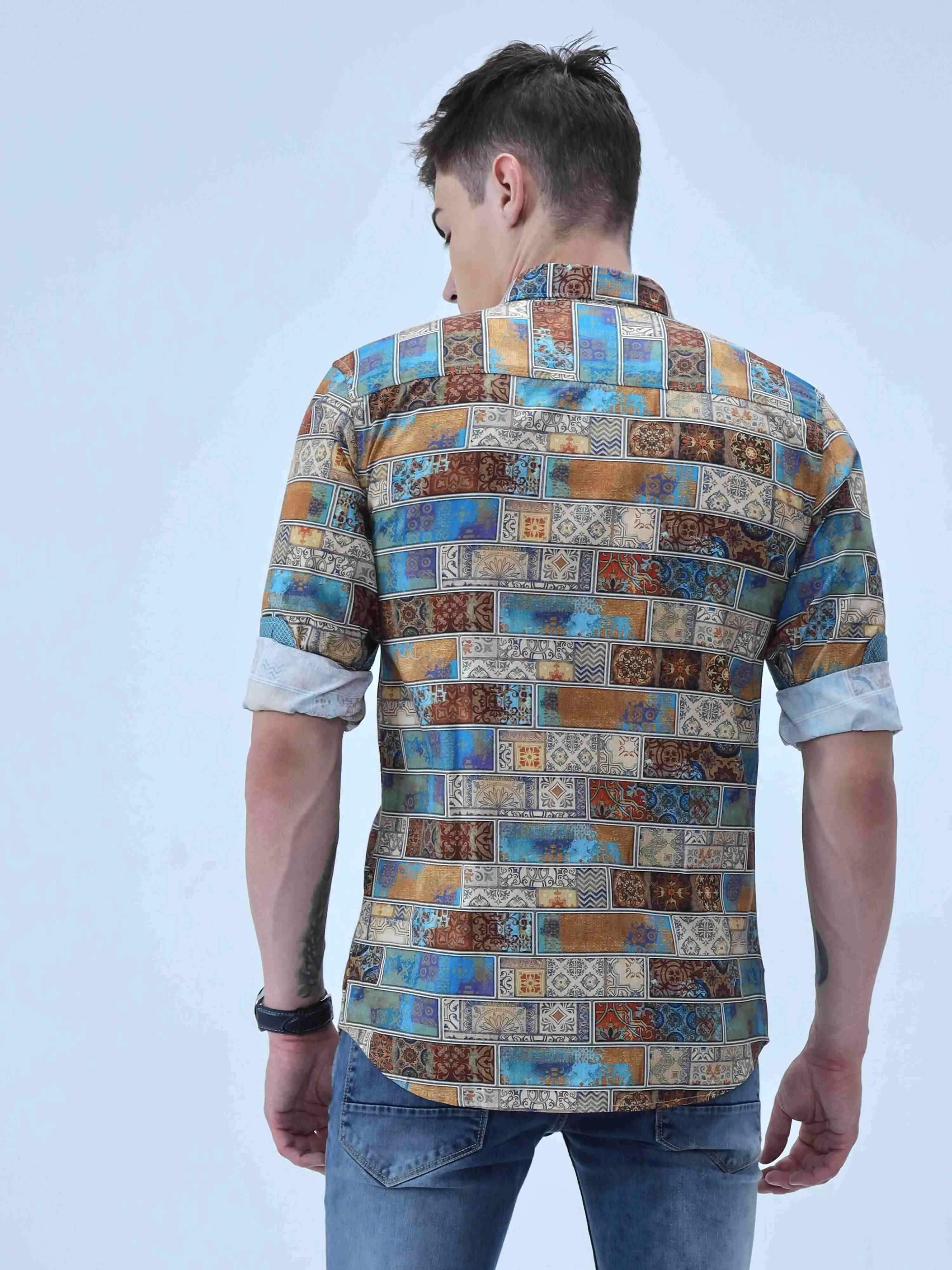 King Mens Digital Printed Casual Shirt