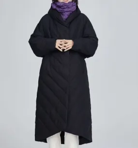 Long Women Winter Puffer Coat,Warm Low Front HemThick 90% Duck Down Coat /1004