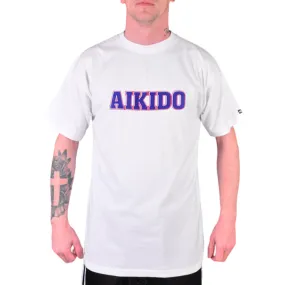 MAR-084E | White Round-Neck Aikido T-Shirt (OD)