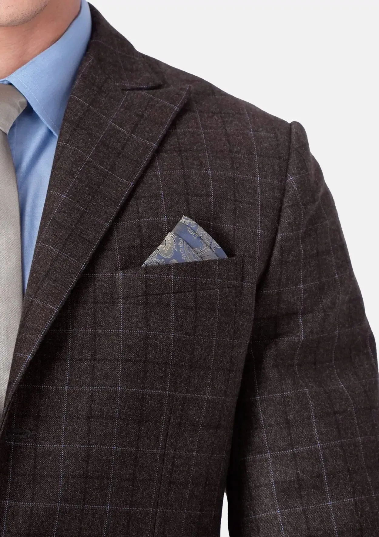 Montauk Cedar Brown Flannel Windowpane Suit