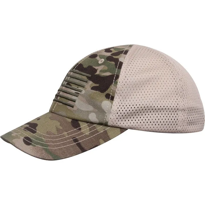 Multicam Camouflage - US Flag Military Adjustable Tactical Mesh Back Cap