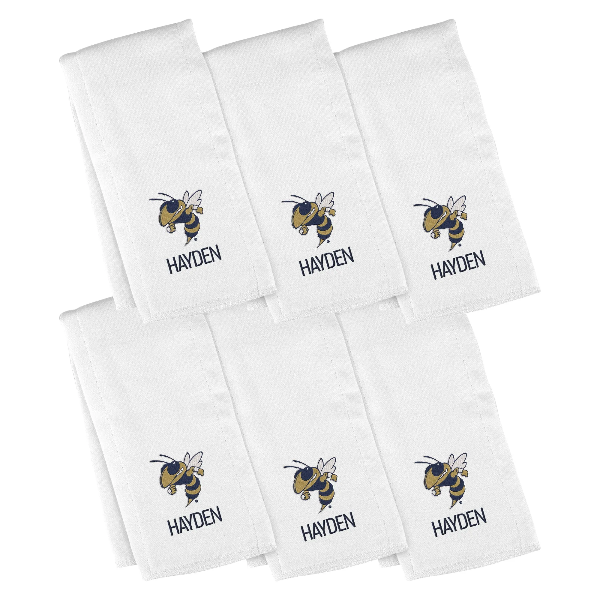 Personalized Georgia Tech Yellow Jackets Buzz 6-Pack Burp Cloths