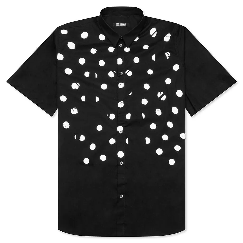 Polka Dot Print S/S Shirt - Black