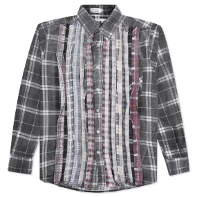 Rebuild Flannel Ribbon Shirt Reflection - Grey/White