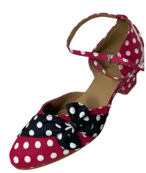 West Coast Swing Dance Shoes Closed Toe Polka Dot